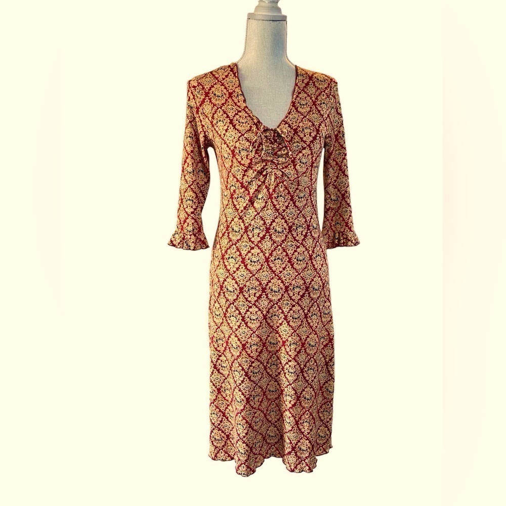EDGE Flourish Ruffle MIDI Dress l Vintage Dress 0650